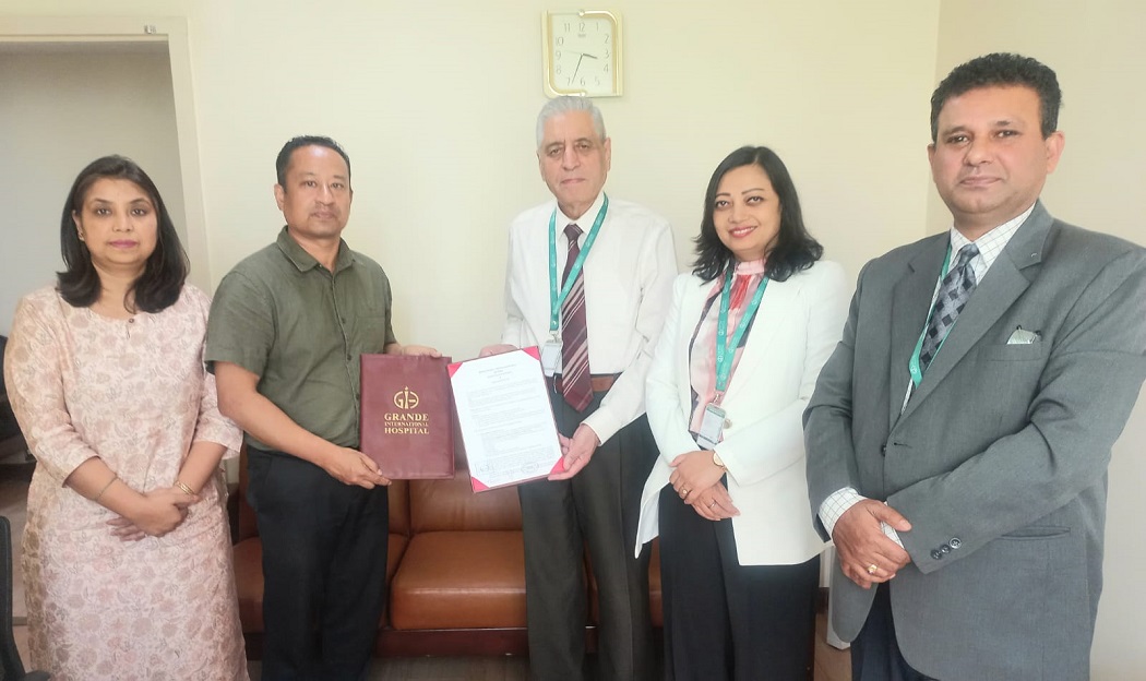 साइबरनेटिक्स र ग्राण्डी इन्टरनेशनल अस्पतालबीच अन्तर्राष्ट्रियस्तरको ‘हेल्थी हेल्थ प्याकेज’ का लागि समझदारी
