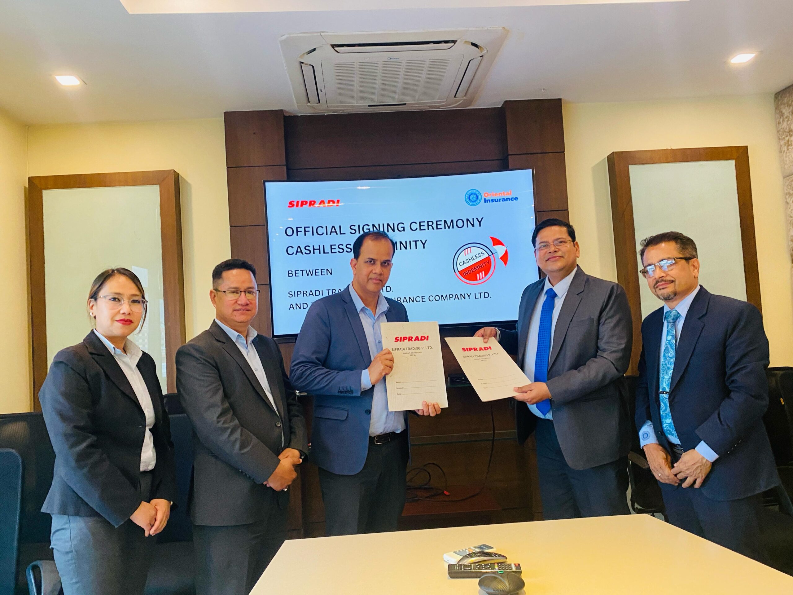 सिप्रदी ट्रेडिङ्ग र ओरियन्टल इन्स्योरेन्सबीच नगद रहित बीमा दावी सम्झौता