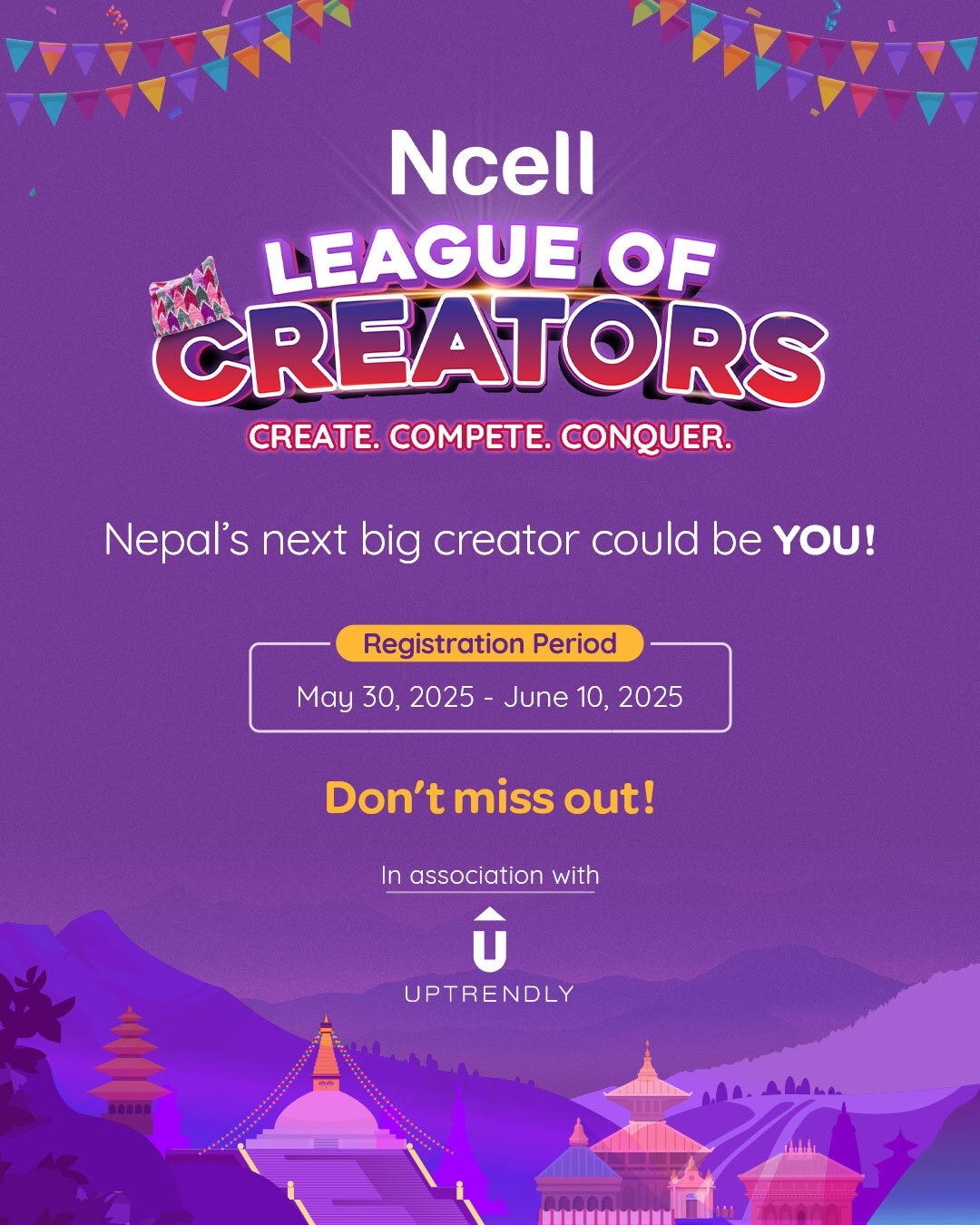 एनसेलले ‘लीग अफ क्रिएटर्स’ आयोजना गर्दै: देशैभरका डिजिटल स्टोरीटेलर्सलाई सशक्त बनाउने राष्ट्रव्यापी अभियान