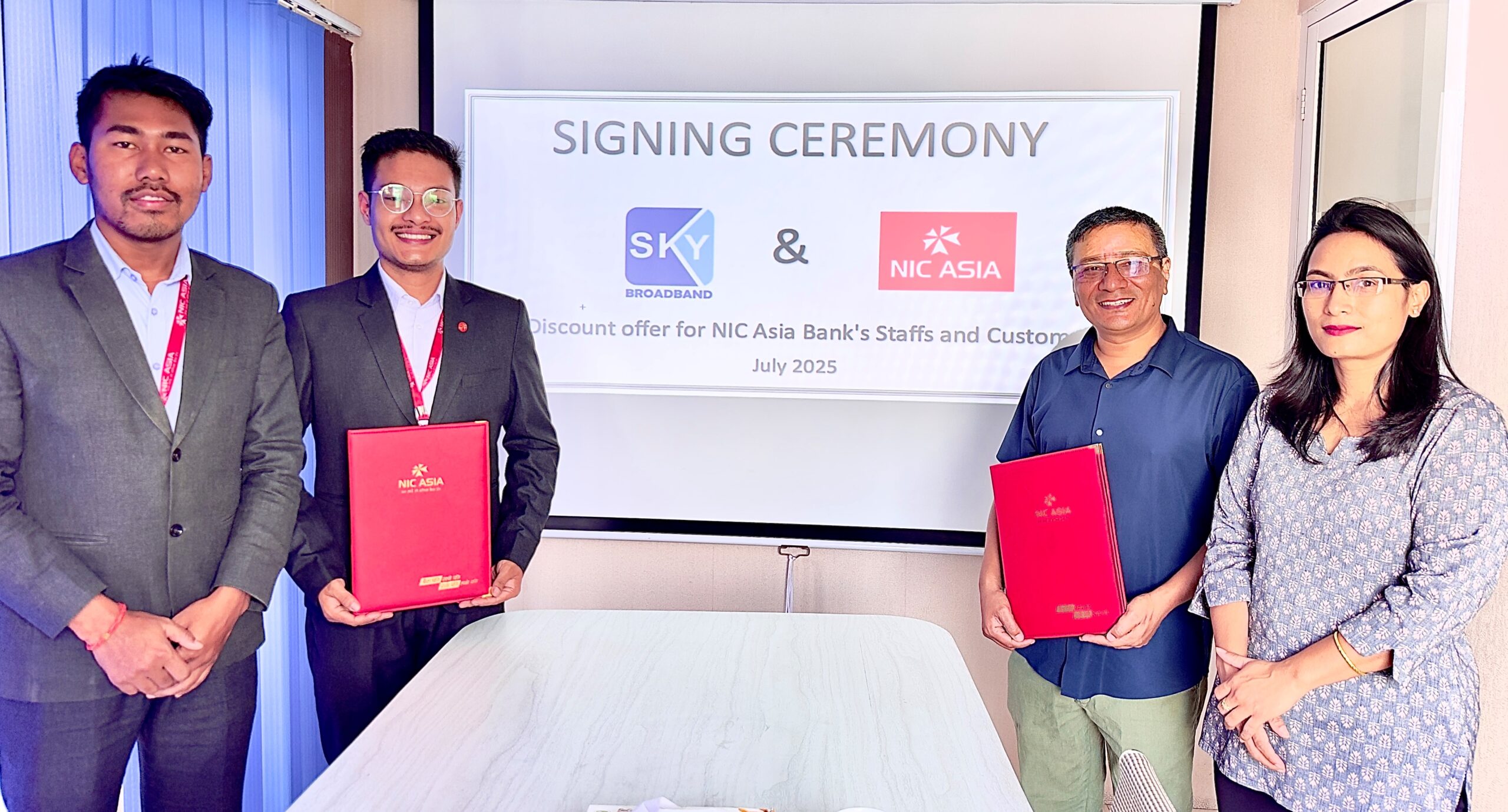 एन आई सी एशिया बैंकका ग्राहकले स्काइ ब्रोडब्याण्ड इन्टरनेट सेवामा छुट पाउने