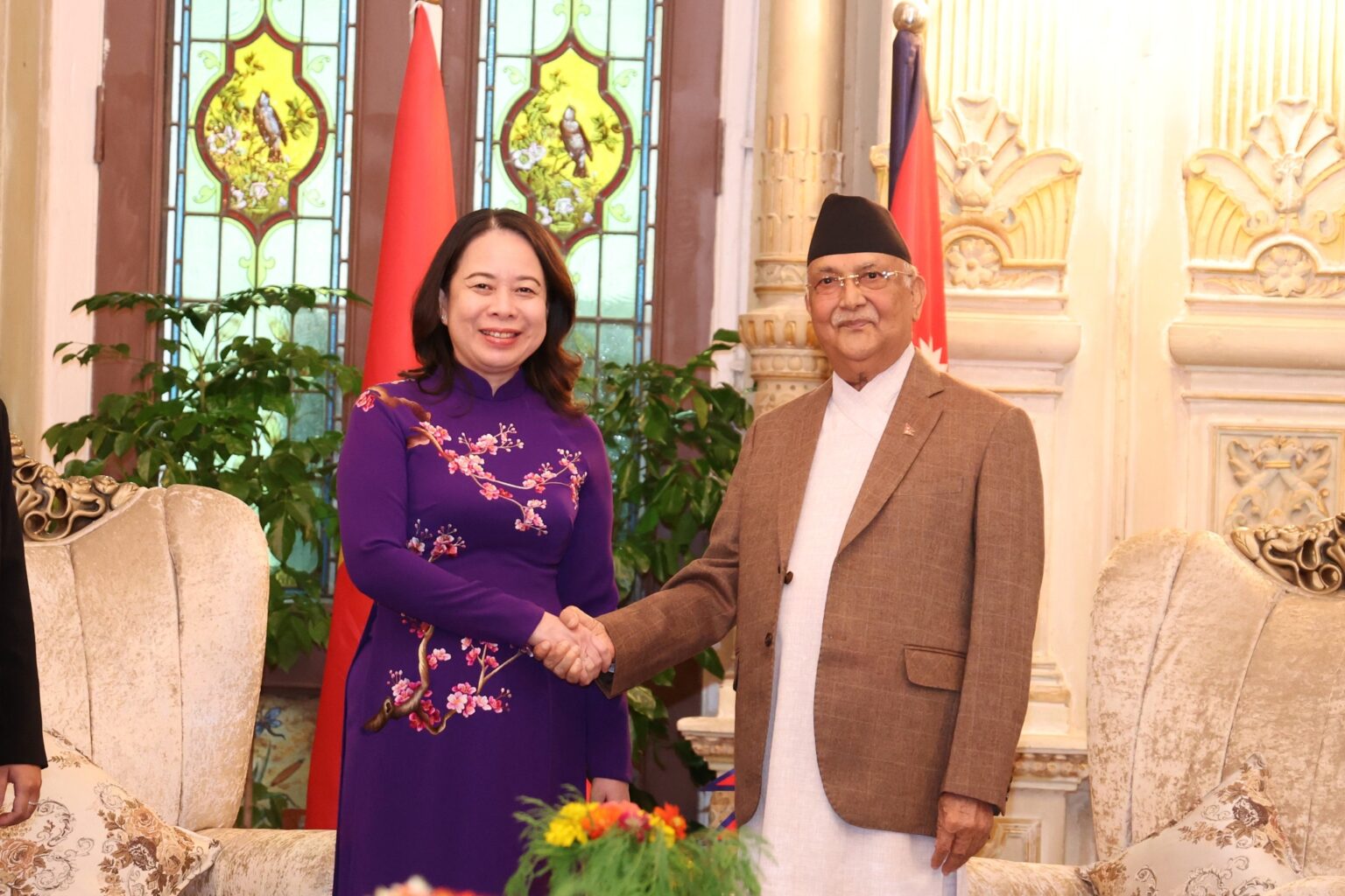 प्रधानमन्त्री ओली र भियतनामका उपराष्ट्रपतिबीच भेटवार्ता (तस्बिरहरू)