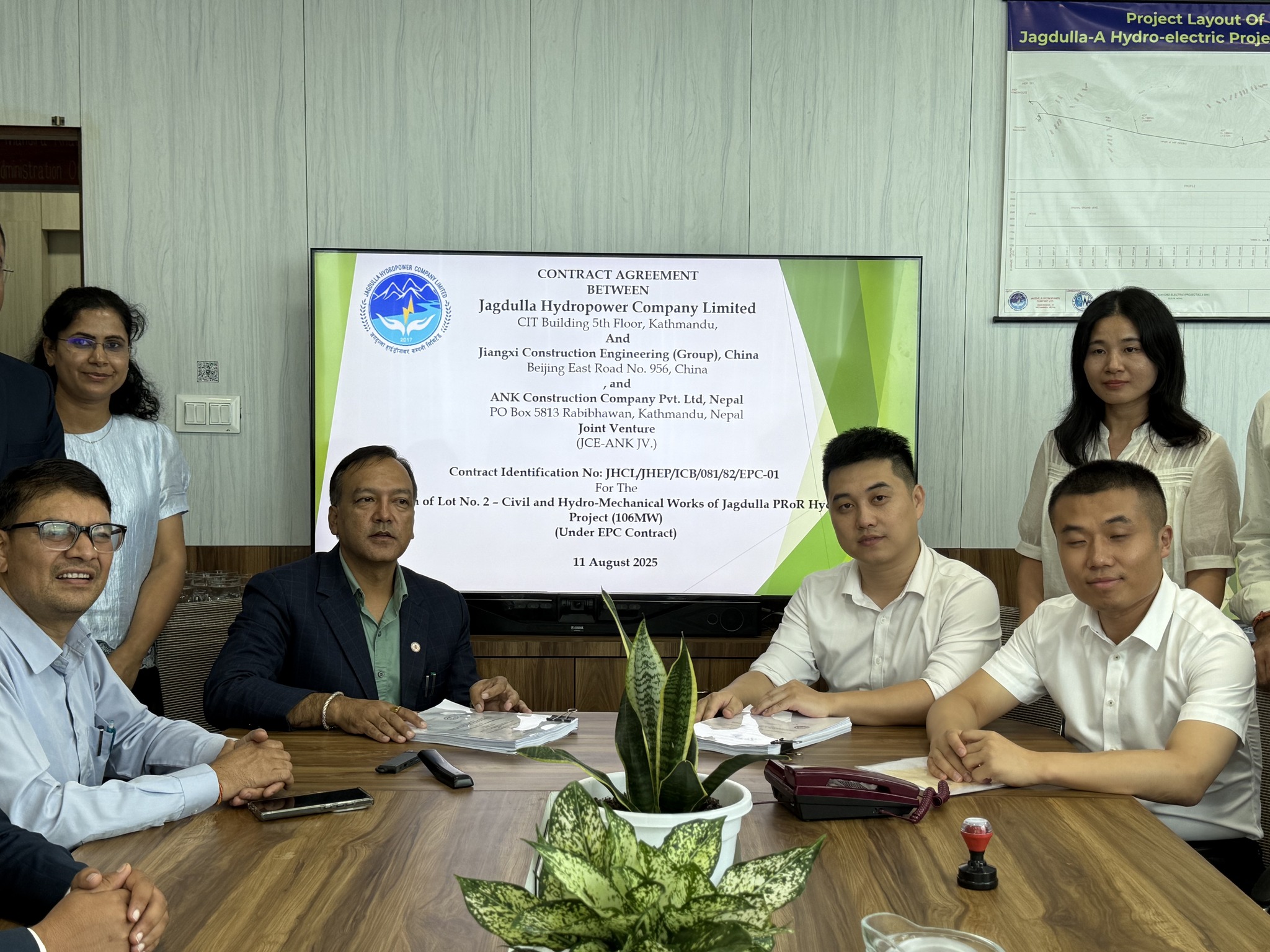 जलगदुल्ला जलविद्युत् आयोजनाको निर्माण प्रक्रिया अघि बढ्यो, ठेक्का सम्झौतामा हस्ताक्षर