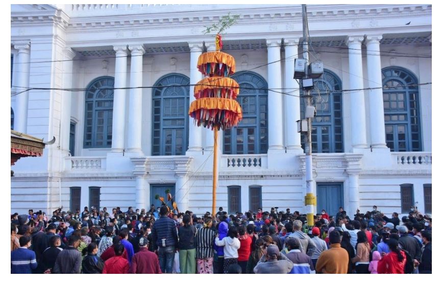 वसन्तपुर दरबार क्षेत्रमा इन्द्रध्वजोत्थान