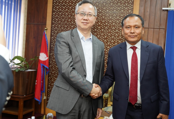 ऊर्जा, जलस्रोत तथा सिँचाइ, भौतिक पूर्वाधार तथा यातायात एवम् शहरी विकास मन्त्री र चिनियाँ राजदूतबीच भेटवार्ता