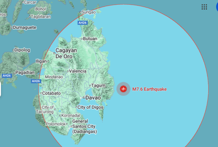 फिलिपिन्समा ७.६ म्याग्निच्युडको शक्तिशाली भूकम्प, सुनामीको चेतावनी जारी