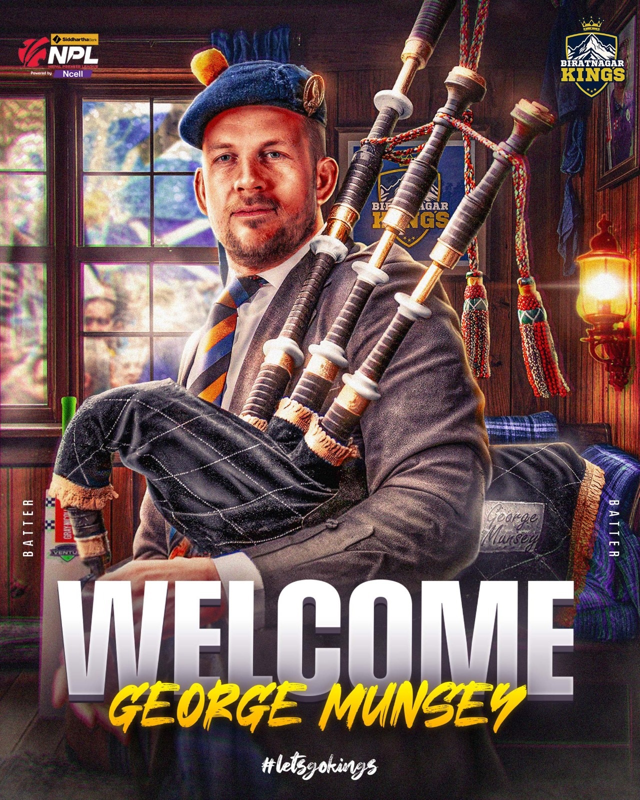 स्कटिस क्रिकेटर जर्ज मुनसी बिराटनगर किंग्समा आबद्ध