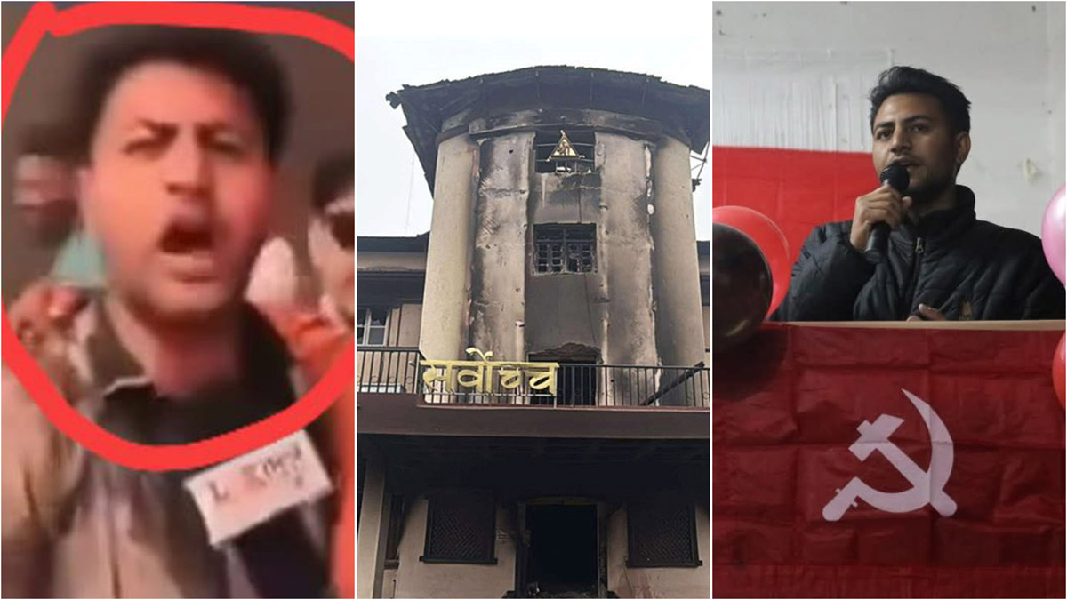 सर्वोच्च अदालतमा आगजनी र तोडफोड गरेको आरोपमा अखिल क्रान्तिकारीका नेता  ढुंगेल पक्राउ