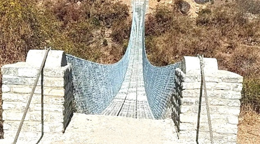 सिञ्जाको रनुखानामा बन्यो झोलुङ्‍गे पुल