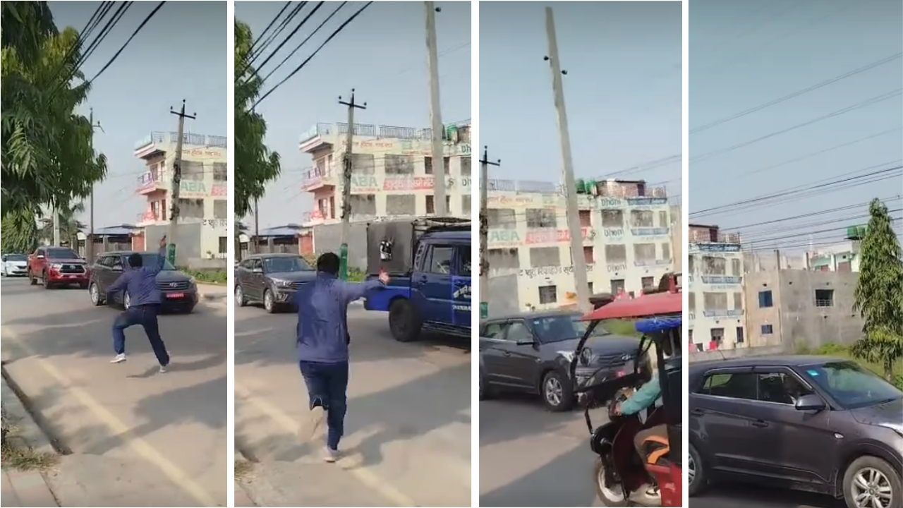 महेश बस्नेत चढेको गाडीमा रातो रङ प्रहार