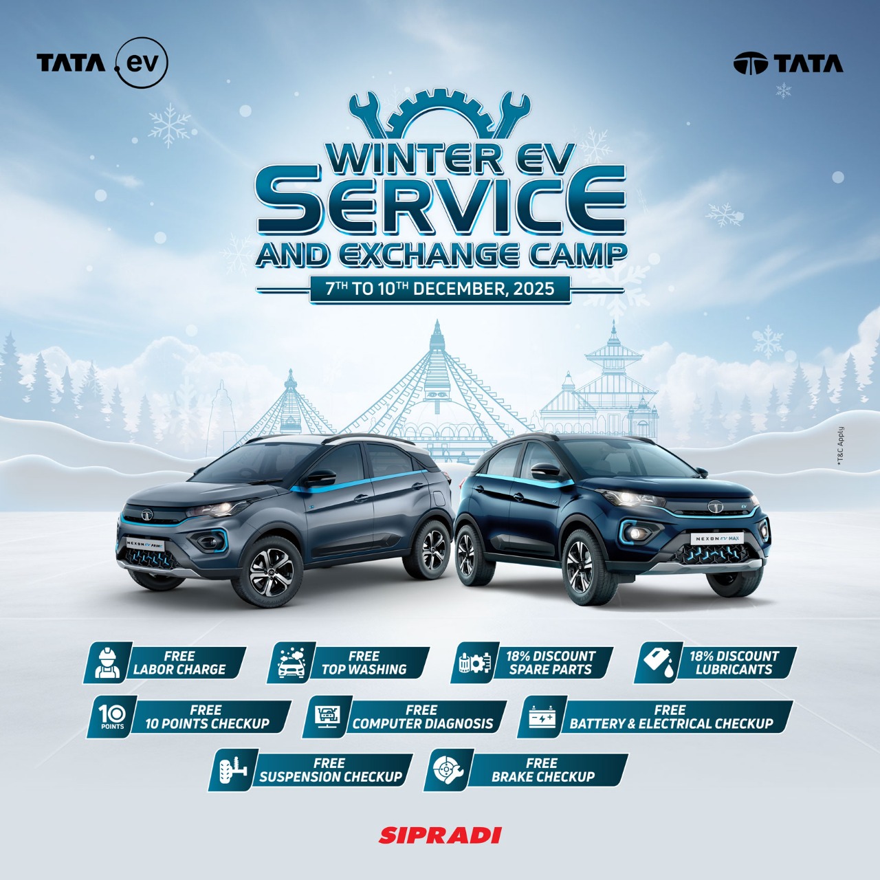 सिप्रदी ट्रेडिङद्वारा टाटा ईभीका लागि ‘विन्टर इभी सर्भिस एन्ड एक्सचेन्ज क्याम्प’ घोषणा