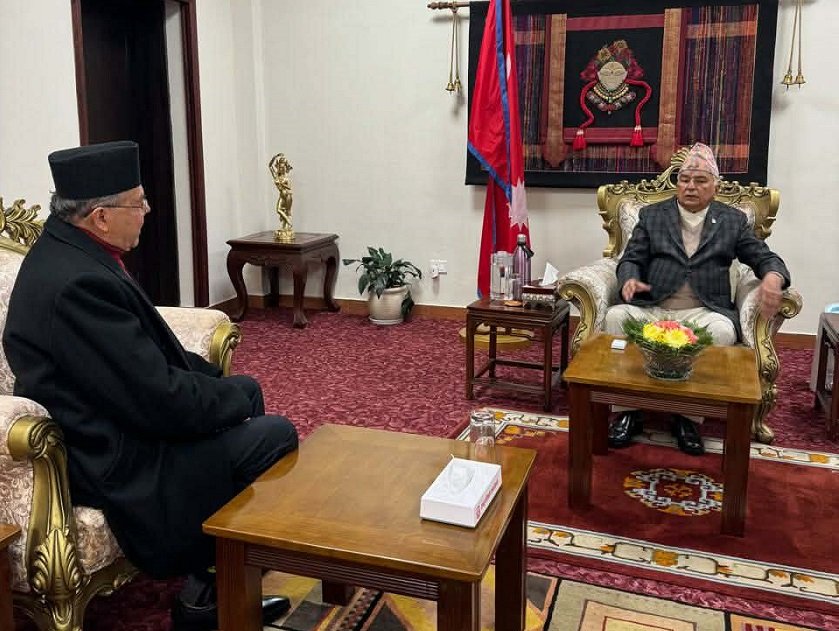 राष्ट्रपति पौडेल र पूर्वप्रधानमन्त्री खनालबिच भेटवार्ता