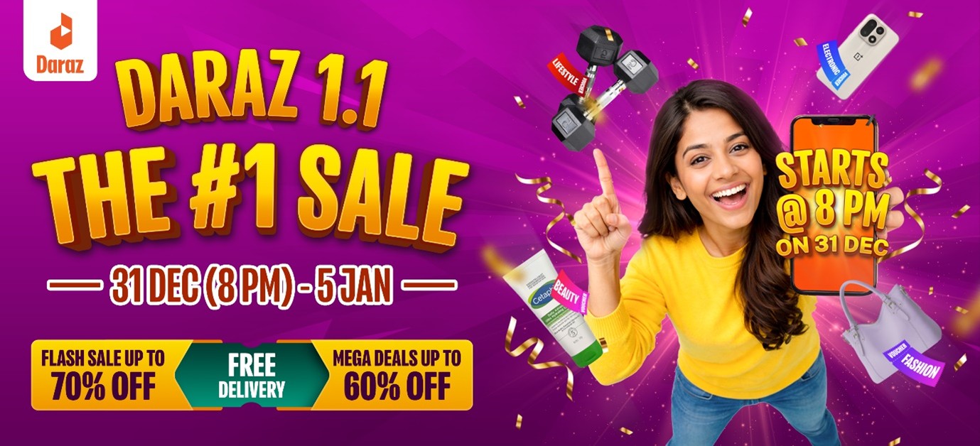 Kick off the New Year with Massive Savings as Daraz Unveils Its 1.1 The #1 Sale